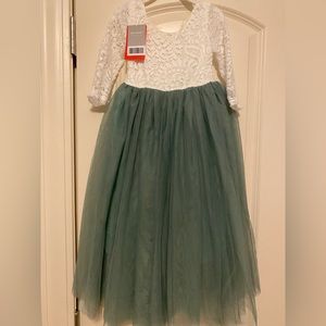 2bunnies Lace Back flower girl dress